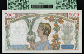 TT PK 97c 1941-42 FRANCE 5000 FRANCS PCGS 66 PPQ GEM NEW STELLAR NOTE NONE FINER