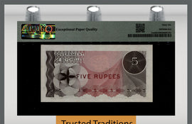 TT PK 14a 1968 SEYCHELLES BRITISH ADMINISTRATION 5 RUPEES PMG 66 EPQ GEM UNC