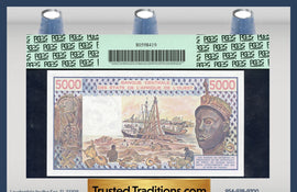 TT PK 0708Kb 1979 WEST AFRICAN STATES / SENEGAL 5000 FRANCS POP ONE PCGS 66 PPQ