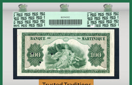 TT PK 0019s ND (1942) MARTINIQUE 100 FRANCS PCGS 67 PPQ SUPERB GEM NEW NONE FINER!