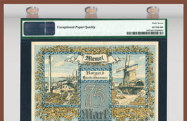 TT PK 0008 1922 MEMEL / FRENCH ADMINISTRATION - POST WWI 75 MARK PMG 67 EPQ SUPERB!