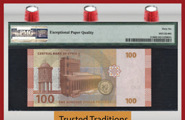 TT PK 0113 2009 SYRIA 100 POUNDS PMG 66 EPQ GEM UNCIRCULATED POPULATION OF TWO!