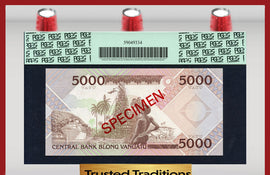 TT PK 0004s 1989 VANUATU 5000 VATU "LONG GOD YUMI STANAP" PCGS 67 PPQ SUPERB GEM