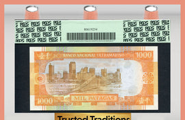 TT PK 0070a 1991 MACAU 1000 PATACAS "STYLIZED DRAGON" PCGS 67 PPQ SUPERB GEM NEW