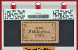 TT PK S0672 1944 PHILIPPINES 1 PESO EMERGENCY NOTE PCGS 63 PPQ NONE FINER