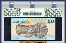 TT PK 0005s 1987 COOK ISLANDS 20 DOLLARS "SPECIMEN" PCGS 65 PPQ POP 3 IN THIS LEVEL
