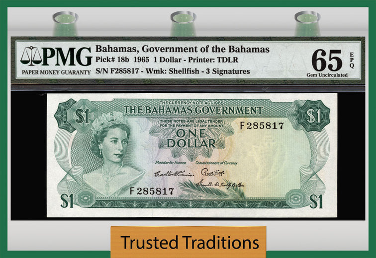TT PK 0018b 1965 BAHAMAS $1 DOLLAR 