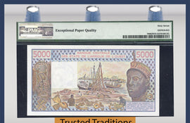 TT PK 0708Kf 1982 WEST AFRICAN STATES 5000 FRANCS PMG 67 EPQ POP 1 FINEST KNOWN!
