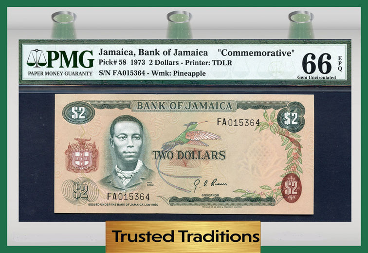 TT PK 0058 1973 JAMAICA 2 DOLLARS 