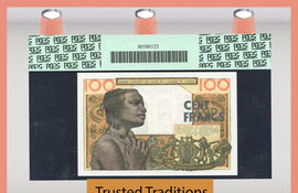 TT PK 0002b ND 1959 WEST AFRICAN STATES 100 FRANCS PCGS 68 PPQ POP 1 FINEST KNOWN