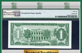 TT PK 0193a 1952 PARAGUAY 1 GUARANI PMG 66 EPQ GEM POP ONE IN THIS GRADE LEVEL!