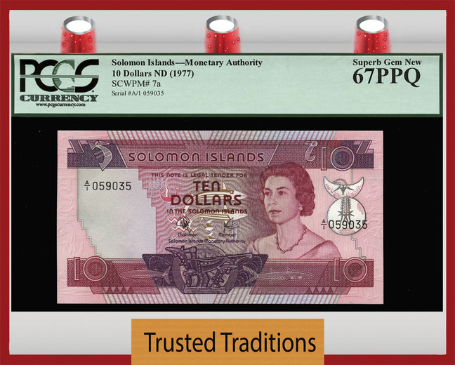 TT PK 0007a 1977 SOLOMON ISLANDS 10 DOLLARS 