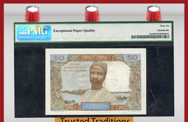TT PK 0045a 1950-1951 MADAGASCAR 50 FRANCS PMG 66 EPQ GEM UNCIRCULATED