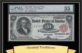 TT FR 0374 1890 $20 TREASURY NOTE ORNATE BACK RARE PMG 55 RED SEAL