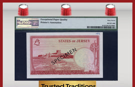 TT PK 0009s1 1963 JERSEY 5 POUNDS "QUEEN ELIZABETH II" "SPECIMEN" PMG 67 EPQ SUPERB