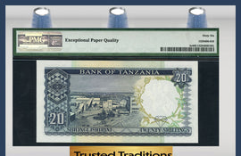 TT PK 0003e 1966 TANZANIA 20/ SHILLINGS PMG 66 EPQ GEM FINEST KNOWN