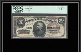 TT FR 0366 1890 $10 TREASURY NOTE SCARCE AND POPULAR FANCY BACK PCGS 40