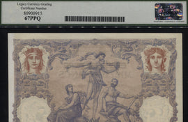TT PK 31 1942-43 TUNISIA 1000 FRANCS ON 100 FRANCS LCG 67PPQ SUPERB FINEST KNOWN