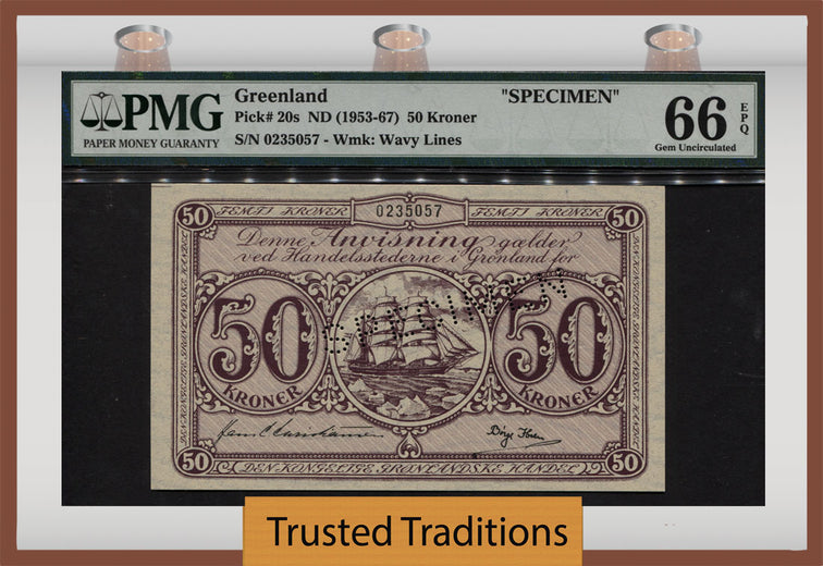 TT PK 0020s 1953-67 GREENLAND 50 KRONER