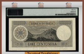 TT PK 100b 1970 ITALY 100000 LIRE "A. MANZONI" PMG 55 ABOUT UNCIRCULATED
