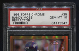 TT 1998 PSA TOPPS CHROME RAN12,500.00DY MOSS REFRACTOR #35 DRAFT'S BEST ATHLETE GEM MT 10