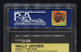 TT 1986 FLEER UPDATE WALLY JOYNER ANGELS ROOKIE FIRST BASE PSA # U-59 NM-MINT 8