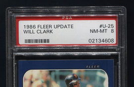 TT 1986 FLEER UPDATE WILL CLARK SAN FRANCISCO GIANTS PSA # U-25 NM-MINT 8