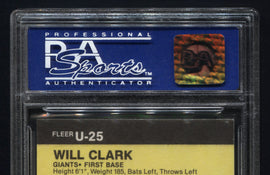 TT 1986 FLEER UPDATE WILL CLARK SAN FRANCISCO GIANTS PSA # U-25 NM-MINT 8