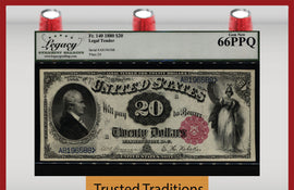 TT FR 140 1880 $20 LEGAL TENDER SMALL RED SEAL LCG 66 PPQ GEM NEW!