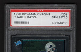 TT 1998 BOWMAN CHROME CHARLIE BATCH PSA #206 GEM MT10 DETROIT LIONS