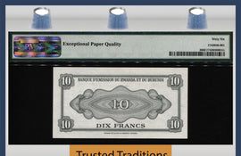 TT PK 2 1960 RWANDA-BURUNDI 10 FRANCS DESIRABLE NOTE PMG 66 EPQ TIED AS BEST