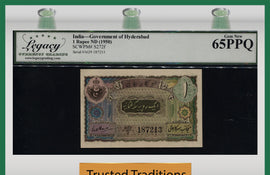 TT PK S272f 1950 INDIA 1 RUPEE SCARCE LCG 65 PPQ NONE FINER 1 OF 2 SEQUENTIAL #
