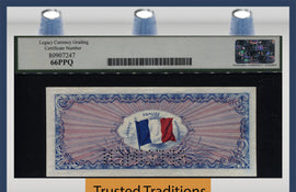 TT PK 119s 1944 FRANCE 500 FRANCS ALLIED MILITARY LCG 66 PPQ GEM FINEST KNOWN!