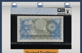 TT PK 15b 1974 SEYCHELLES 10 RUPEES QUEEN ELIZABETH II SCUM NOTE PCGS 66 PPQ GEM