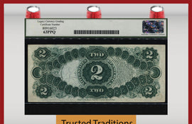 TT FR 48 1878 $2 LEGAL TENDER BRACELET REVERSE FULLY ORIGINAL LCG 63 PPQ