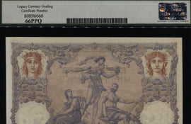 TT PK 31 1942-43 TUNISIA 1000 FRANCS ON 100 FRANCS LCG 66 PPQ GEM ONLY ONE FINER