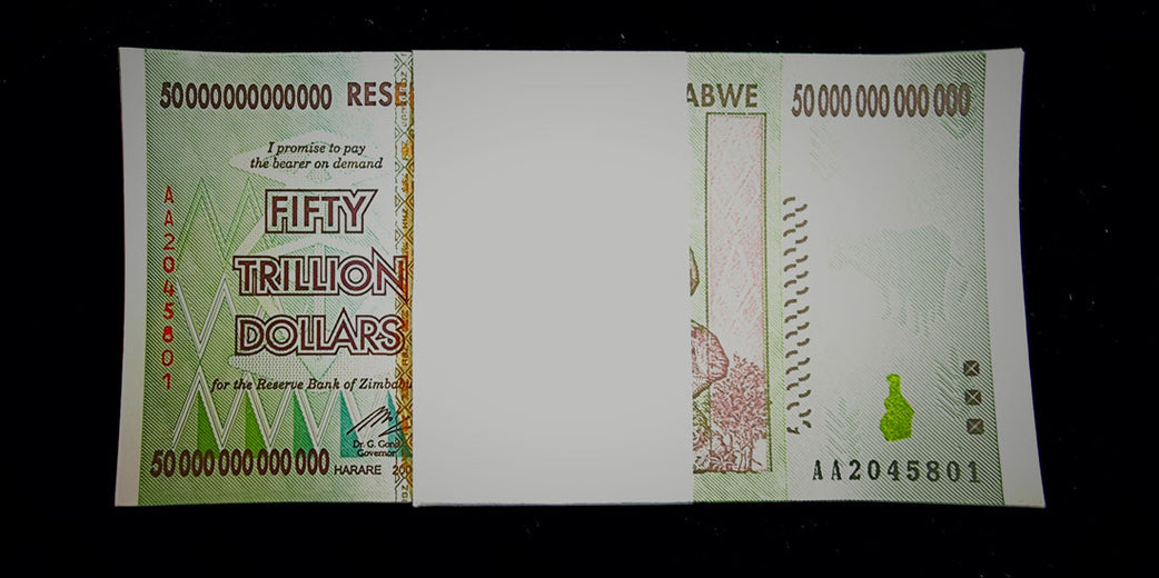 TT PK 90 2008 ZIMBABWE 50 TRILLION RARELY OFFERED GEM PACK 100 SEQUENTIAL NOTES