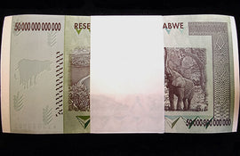 TT PK 90 2008 ZIMBABWE 50 TRILLION RARELY OFFERED GEM PACK 100 SEQUENTIAL NOTES