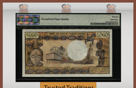 TT PK 0004c 1978 GABON 5000 FRANCS PMG 66 EPQ GEM UNCIRCULATED