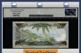 TT PK 25L1 ND (1988-93) EASTERN CARIBBEAN STATES 100 DOLLARS LCG 65 PPQ GEM NEW