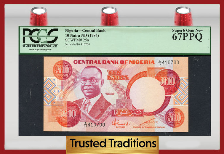 TT PK 0025a 1984 NIGERIA CENTRAL BANK 10 NAIRA 