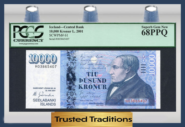 TT PK 0061 2001 ICELAND CENTRAL BANK 10000 KRONUR 