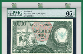 TT PK 0101a 1964 INDONESIA 10000 RUPIAH PMG 65 EPQ GEM POP ONE FINEST KNOWN!