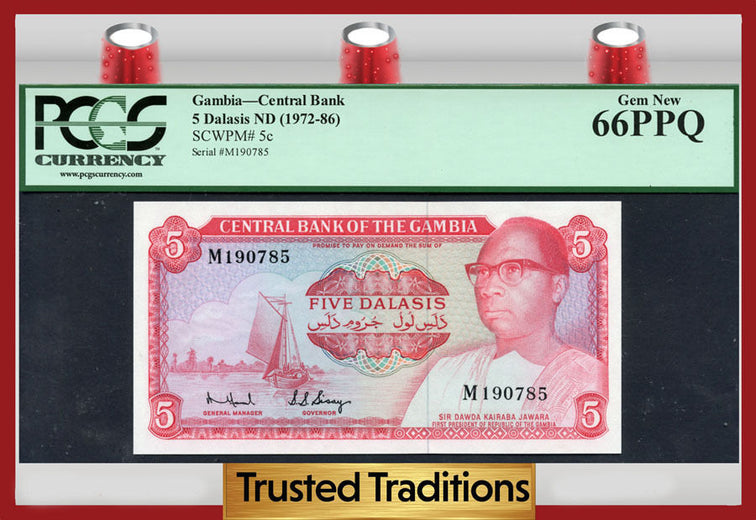 TT PK 0005c 1972-86 GAMBIA CENTRAL BANK 5 DALASIS 