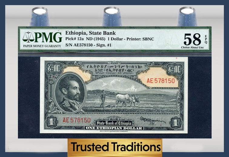 TT PK 0012a 1945 ETHIOPIA 1 DOLLAR 