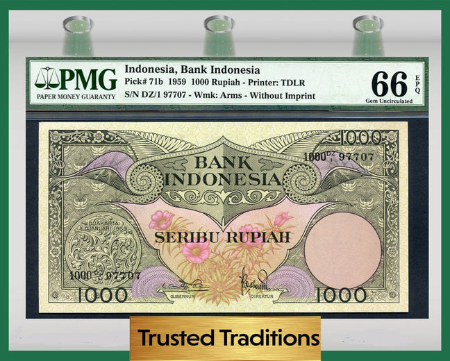 TT PK 0071b 1959 INDONESIA 1,000 RUPIAH 