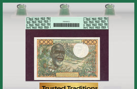 TT PK 0803Tk 1959-65 WEST AFRICAN STATES 1,000 FRANCS PCGS 45 PPQ EXTREMELY FINE
