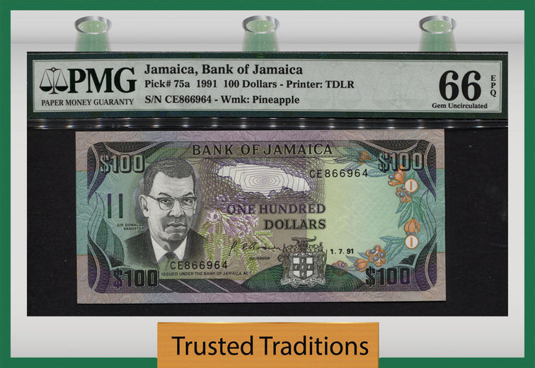 TT PK 0075a 1991 JAMAICA 100 DOLLARS 