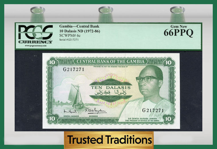 TT PK 0006c 1972-86 GAMBIA CENTRAL BANK 10 DALASIS 