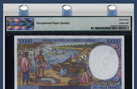 TT PK 0105Cg 2002 CENTRAL AFRICAN STATES 10000 FRANCS PMG 67 EPQ SUPERB POP THREE